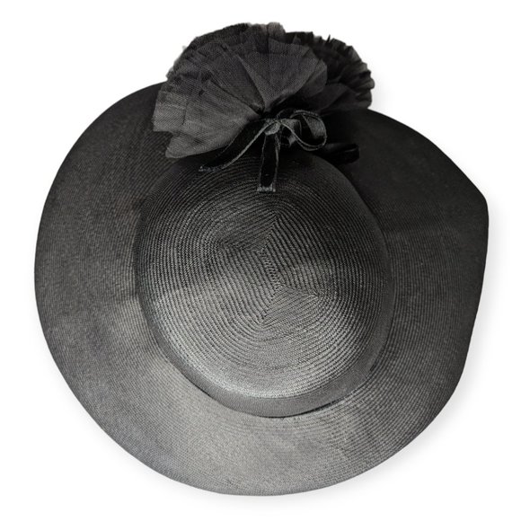 Vintage Millinery Design Studio Black Derby Wide Brim Hat main image 4